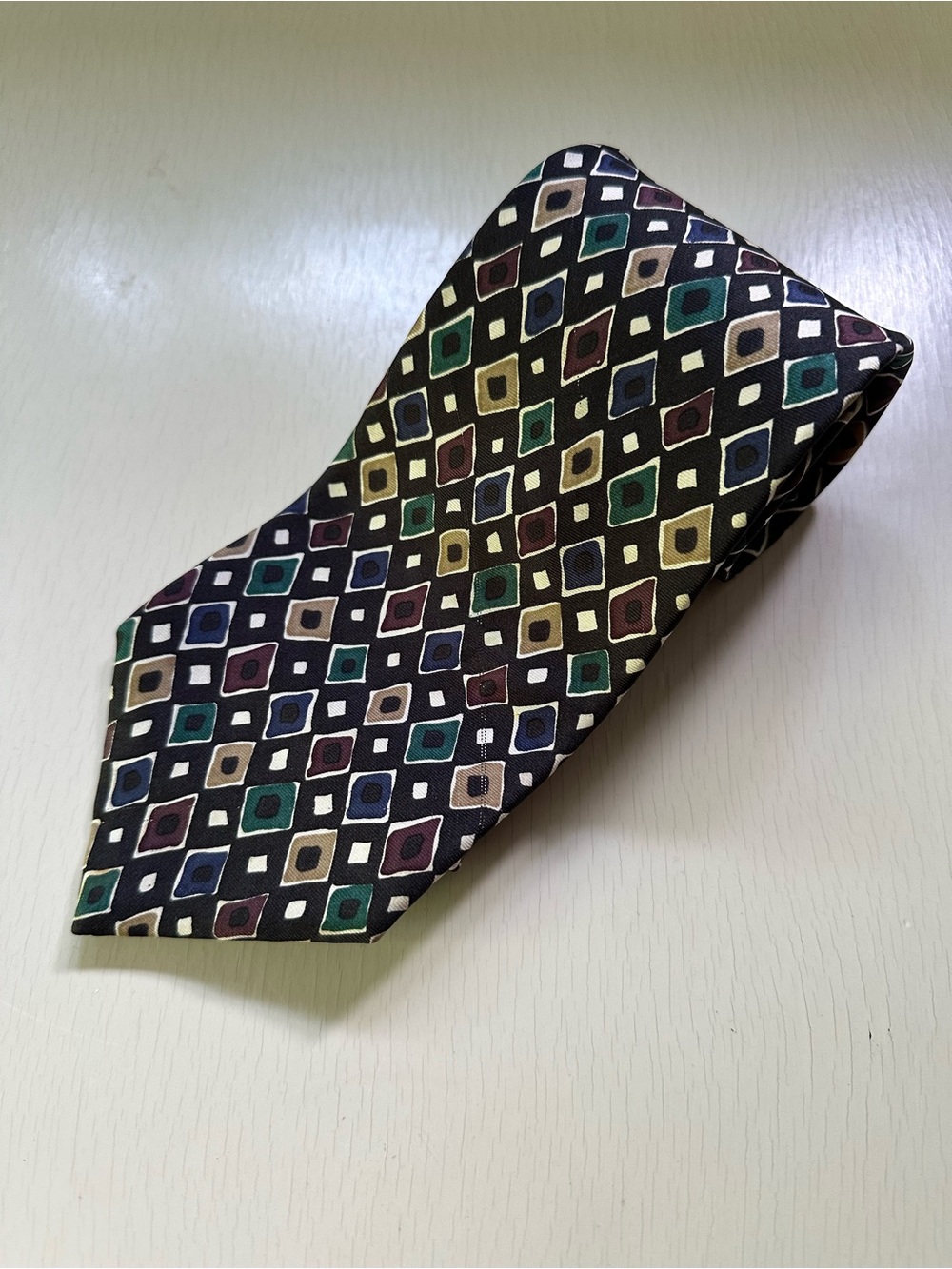 Vintage Pierre Cardin Men's Silk Abstract Patterned Tie Multicolor